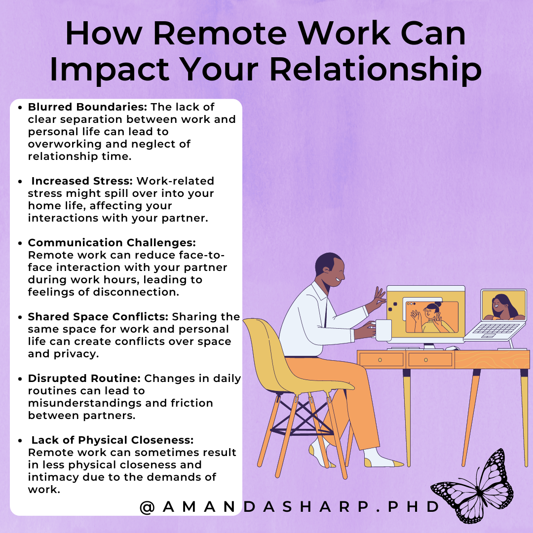 Illustration showing how remote work can impact your relationship with a couple working from home and discussing challenges of work-life balance